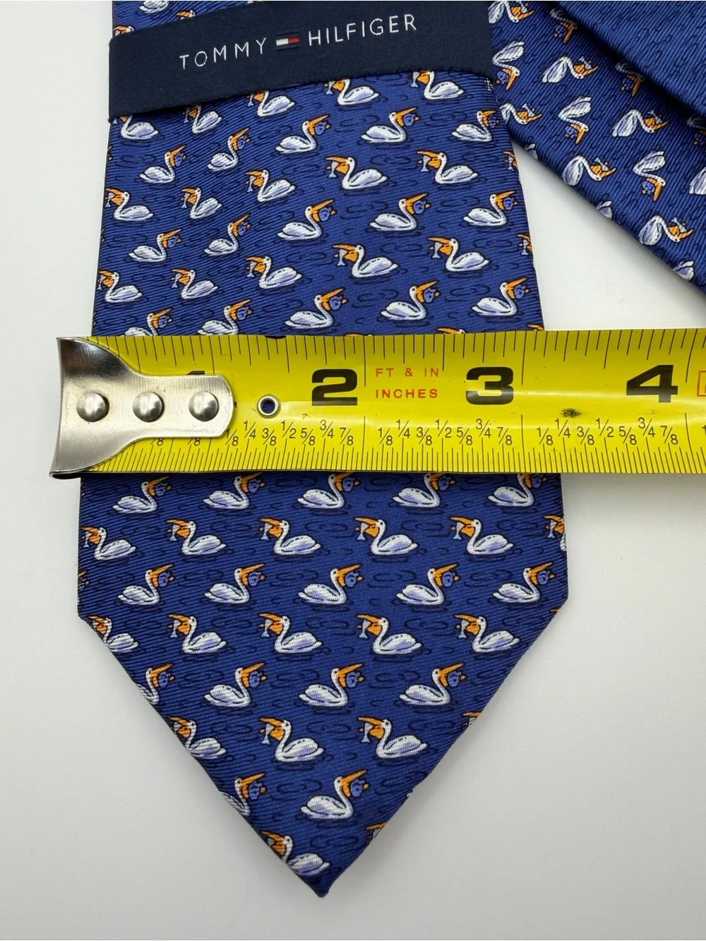 Tommy Hilfiger Pelican Tie Blue Novelty Bird Necktie NWT 3.25 Inch